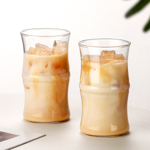 MaxPlus 400ml Creative Glass Cup Fashion Clear Coffee Cups for Juice Milk Tea