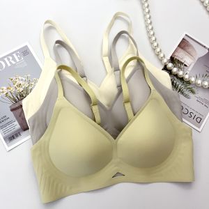 Hot 5501 Jelly Gel Seamless Underwear Thin Women Summer Small Chest Gathered Latex Breathable No Steel Ring Fixed Bra