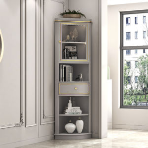 Nordic Style Accessible Luxury Artistic Style Solid Wood Corner Cabinet Living Room High Grade Gray Corner Cabinet Minimalist Clothes Closet Bedroom Locker