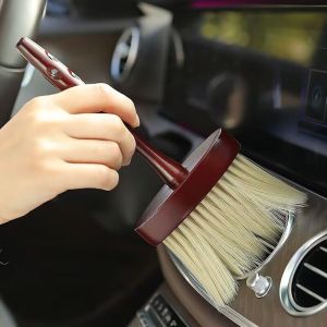 Real Wood Car Air Conditioner Outlet Cleaning Brush Dust Removal Soft Bristle Brush Auto Interior Wash Tool Car Cleaning Supplies