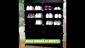 8 Susun /12 Susun Satu Keluarga Kotak Sepatu Kotak Sepatu Lipat Transparan Tebal Shoes Storage Box Organizer