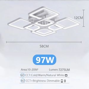 Square Chandelier Ceiling Lights Nordic Smart Bedroom Lobby Dining Room Chandeliers Home Advanced Decoration Lighting Fixtures
