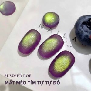 Bộ Sơn Gel Móng Tay Kiểu Nhật MIANEL 12ML - Màu Nho Xanh & Mắt Mèo Tím Bộ Sưu Tập Móng Mùa Hè 1-10 Món
