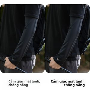 MiiOW | Tay lụa băng chống nắng cho nam mùa hè ngoài trời Tay chống tia UV khi đi xe đạp Tay mát mẻ màu đen Tay lụa băng chống nắng MiiOW