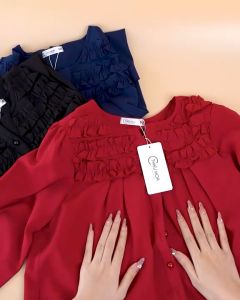 Áo Kiểu Nữ thiết kế sang trọng quý phải chất liệu tơ gân mềm mại mát mẻ THIỀU HOA A440