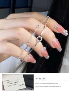 999 Pure Silver Bracelet Womens Luxury Double Ring Stackable Dual Layer Bracelet Valentines Day Gift Fresh out Design