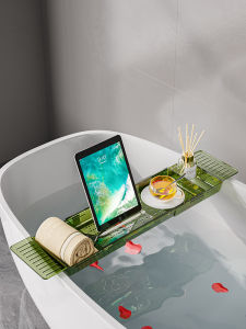 Transparent Bathroom Kitchen Multi-Functional Expandable Storage Rack Bath Tub Fruit Vegetable Basket Drainage Basket