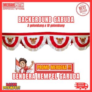 Merah Putih Store - Background Garuda Merah Putih Rempel 5 Gelombang & 10 Gelombang Gratis Ongkir