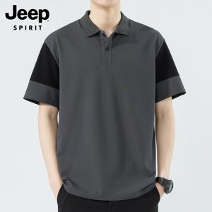 เสื้อยืดคอโปโลแขนสั้นผู้ชาย JEEP SPIRIT ฤดูร้อนปี 2024 สไตล์ลำลอง เสื้อผ้าทำงาน คอโปโล ทรงหลวม สีพื้น ใส่สบาย