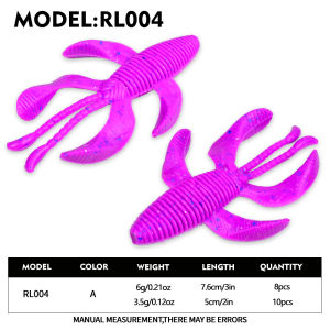Bộ Mồi Mềm PROBEROS Crawfish - 8/10 Cái Mồi Tôm Silicon Nhân Tạo Cho Cá Bass Pike Câu Cá Nước Mặn 5cm/7.6cm Wobbers Swimbait