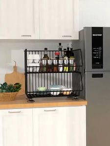 ชั้นวางรถเข็น 3/4/5ชั้น พร้อมล้อเลื่อน ชั้นวางของ ชั้นเก็บผักผลไม้ขนม พร้อมล้อเลื่อน โครงเหล็ก ตะกร้าผักแบบหมุนได้ ชั้นวางของในห้องครัว