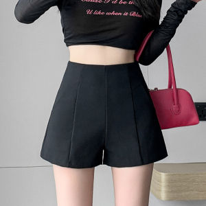 Quần Short Vest Nữ Cạp Cao Màu Đen Mùa Hè Thu Quần Dài Thường Ngày Chữ a Bó Sát Ngoài Trời Cho Phụ Nữ