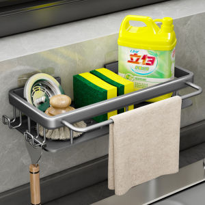 Giá Để Đồ Nhà Bếp Dán Tường Không Cần Khoan Tháo Lắp Dễ Dàng Giá Để Đồ Vệ Sinh Bồn Rửa Để Dụng Cụ Miếng Bọt Biển & Giẻ Lau