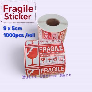 Fragile Sticker Roll 9 x 5cm 1000pcs Handle With Care Dont Fall Not Pressed