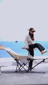 Heyzier Camping reclining Kerusi Lipat Tidur Camping Chair Folding with Leg Rest Folding Recliner adjustment Kerusi