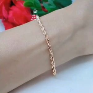 Gelang Jurai Simpel Silver Perhiasan Aksesoris Lapis Emas Terlaris Tidak Mudah Luntur G17-14E