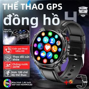 Đồng Hồ Thông Minh Thể Thao GPS Chuyên Nghiệp Mới Năm 2025 Dành Cho Nam Theo Dõi Chạy Bộ Bơi Lội Ngoài Trời Với La Bàn Máy Đo Độ Cao Chống Nước 3ATM Dây Đeo Silicon