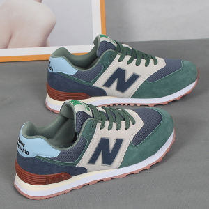 Spring Autumn 2024 New Style Running Shoes Mens Genuine Leather Mesh Breathable Shock Absorption Versatile Womens Sports Shoes