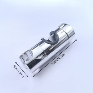 Chrome Shower Head Holder with Adjustable Clamp - Wall Mounted Classic Style Suitable for Various Shower Heads