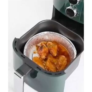 7 Inch Air Fryer Disposable Baking Aluminum Foil Tin Tray Non-Stick Air Fryer Baking Tray Tin Alas Air Fryer Tin Acuan Kek Aluminium Cake Mould