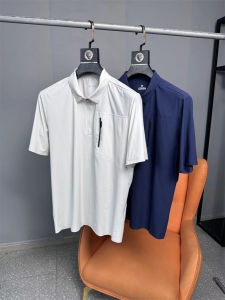 Áo Thun Nam Cổ Polo Tay Ngắn Siêu Mỏng Thoáng Khí Mùa Hè Thể Thao Thường Ngày Nửa Khóa Kéo Cao Co Giãn Nhanh Khô