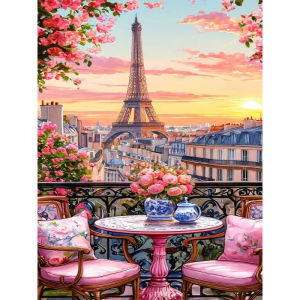 Sunset Building Flowers Jigsaw Puzzle 500/1000/1200/2000PCS Colorful Scene Focus Activity Leisure Time Gift