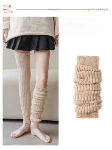 JINGCHI | Tất ống dài bằng lông cừu cho nữ mùa đông tất ống cao tất ống ấm áp tất ống bảo vệ đầu gối cho bé gái tất ống mùa thu đông phong cách Y2K