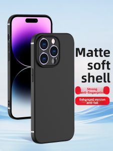RISEOUS | Anti-Fingerprint Full-Cover Lens Silicone Soft Case for iPhone 14 Pro Max and 14 Plus