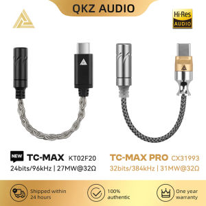 QKZ TC MAX Pro USB Type C To 3.5mm Headphone Amplifier Audio Decoder IEM AMP Mobile Phone Adapter HiFi DAC CX31993/KT02F20 Chip
