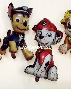 Paw Patrol Chase Marshall Rubble Skye Rider Puppy Rescue Team Balloon Kit Kids Birthday Party Decorations One-Time Disposable Tableware Set Paper Plates Cups Forks Spoons Banners Cake Toppers Hanging Swirls Event Supplies Theme Party Favors Backdrop