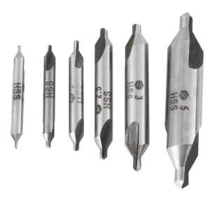 6PCS 60 Degree HSS Center Drill Bits Set Double Ended Centering Drills 1 1.5 2 2.5 3 5mm