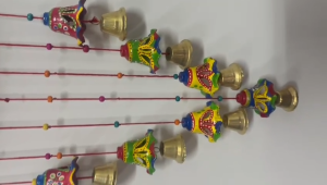 Traditional Rajasthani Handmade Decorative Wall Hanging Wind Chime with Bells | Multicolour Festive & Home Décor Accent | Pack of 1