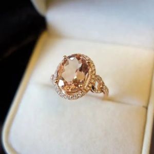 Nhẫn Moganit Nhân Tạo Đính Zircon Mạ Vàng Có Thể Điều Chỉnh