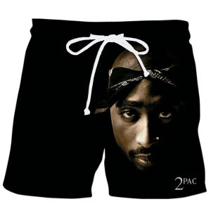 Hot Rapper 3D พิมพ์ออกแบบกางเกงขาสั้นผู้ชาย 2Pac Tupac ตัวอักษรบุรุษสั้นกางเกงชาย High Street Out Sweatpants