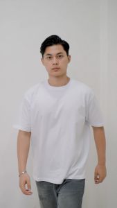 Otsky Kaos Pria Polos Boxy White X GBX02 Cotton 20s