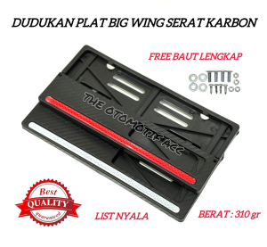 SEPASANG DUDUKAN PLAT NOMOR BIG WING MODEL ORIGINAL HONDA LIST NYALA + FREE BAUT LENGKAP