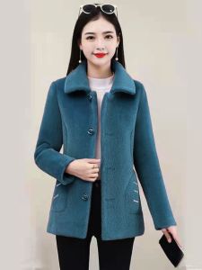Winter Thickened Lamb Fur Jacket Womens Fashionable All-Match Integrated Particle Fleece Slimming Trendy Coat Korean Style