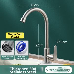 Stainless Steel Hot and Cold Faucet Anti-splash Rotatable
