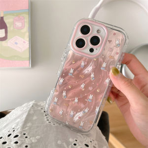 Ốp Lưng Bảo Vệ Hình Thỏ Màu Hồng Dễ Thương Cho iPhone 17 pro Apple 16 pro Max Ốp Lưng Chống Rơi Mới 15/14 Vải Cotton Phong Cách Hàn Quốc