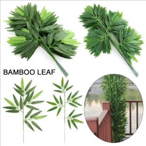 20/10pcs Artificial Bamboo Leaves / Green Plants Bamboo Leaves Decoration / Silk Cloth Plastic Bamboo Branches / Garden Wall  Home Wedding Party Decor