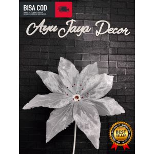 KELOPAK BUNGA/CUP BUNGA MODEL TERATAI + FITINGAN DEKORASI MURAH TERLARIS BAHAN KAIN ORGANDI DIAMETER 60 CM