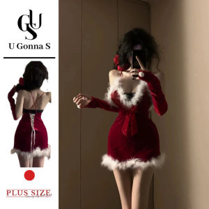 U Gonna S Christmas Women Lingerie Nightwear Red Sleeveless Bodycon V-neck Push Up Backless Elastic Fashion Sleepwear Party 2025 New Design Gift for Girlfriend