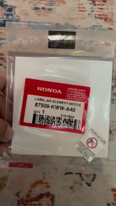 Stiker Original Ahm Honda Label Element Notice Asli Motor Honda Sticker Filter Air Cleaner