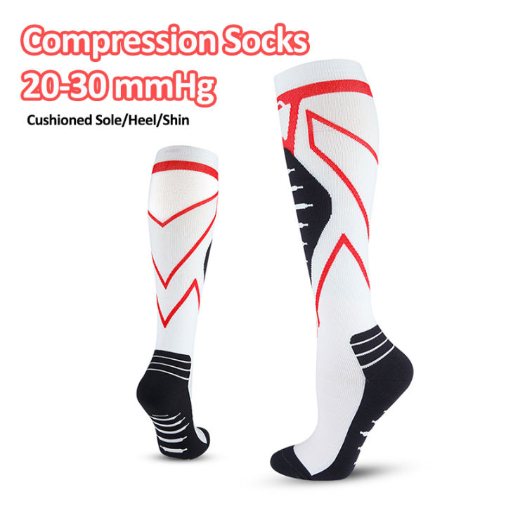 Compression Running Socks 20-30 mmHg Pressure with Shock Absorption for ...