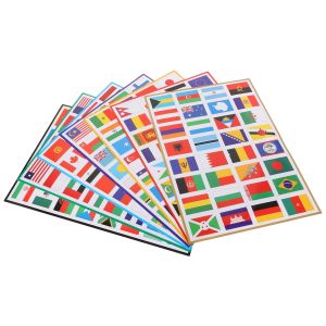 Countries Flags Stickers Multi Territorial Maps Nations Patterns Face Sticker Self-Adhesive Travel Stickers 7 Sheet/224 PCS