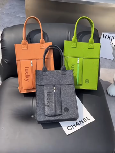 PaulWeekend กระเป๋าผ้าสักหลาด สำหรับนักเรียนที่มีความจุมากและกระเป๋าซิป