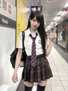 Áo Sơ Mi Nữ Tay Ngắn Rộng Rãi Thêu Phong Cách Trường Đại Học Áo Sơ Mi Nữ Phong Cách Nhật Bản JK Club Little Deer Forest