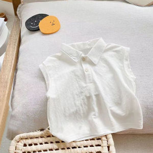 Bộ Áo Polo Tay Ngắn Cotton Phong Cách Hàn Quốc Cho Bé Trai Mùa Hè Thoáng Khí in Họa Tiết Hoạt Hình Quần Áo Trẻ Em