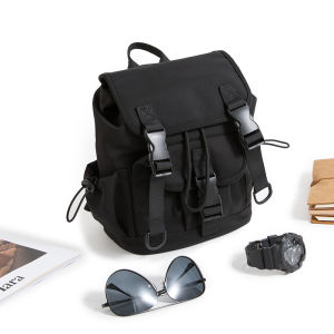 K-style Fashion Mens and Womens Small Backpack Canvas Casual Easiest for Match Mechanical Style Backpack Stylish Ins Tooling Style Schoolbag