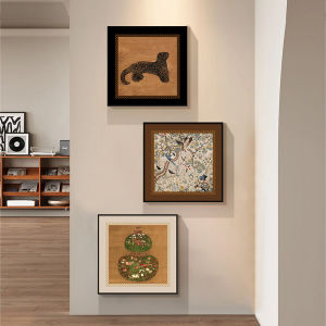 French Mid-century Modern Decorative Painting for Entrance Hallway Corridor Soft Decoration Wall Art Oil Canvas Frame